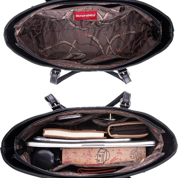 Tote Bag for Women Large Purse and Handbags Set Embossed Collection Purse 2Pcs S - Picture 5 of 6